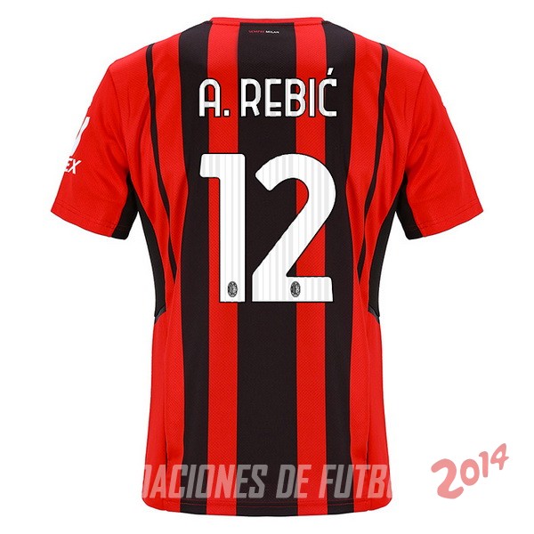 NO.12 A. Rebic De Camiseta Del AC Milan Primera 2021/2022
